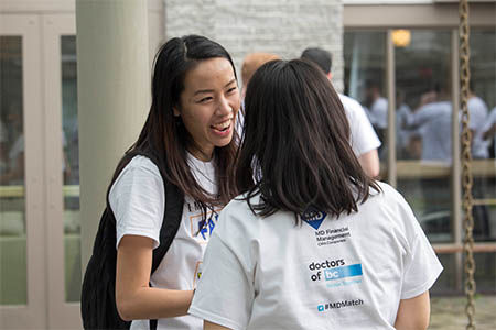 Fourth-year medical student Katherine Lam celebrates after learning that she will be headed to Victoria this summer to join UBC's Family Medicine residency program.